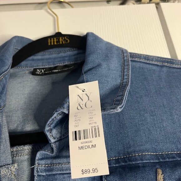 New York & Company Denim Buttoned Maxi Dress Size M - Picture 3 of 3